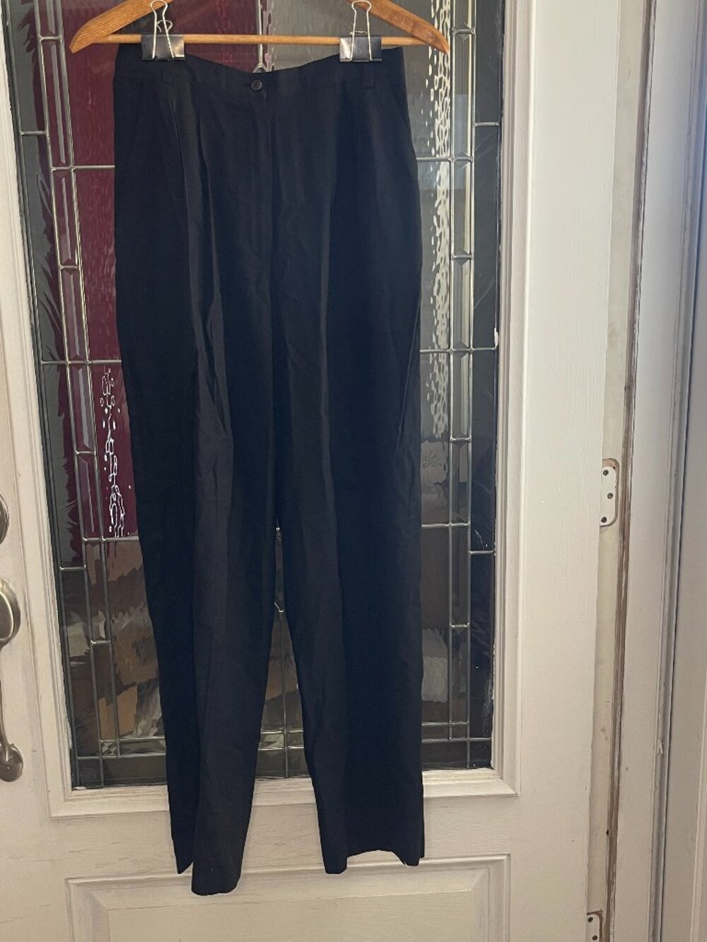 Jones Studio Womens Career Dress Pants Sz 10 Black Pleated Minimalist Classic